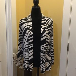 Easywear by Chicos black/white cardigan -  sz 1